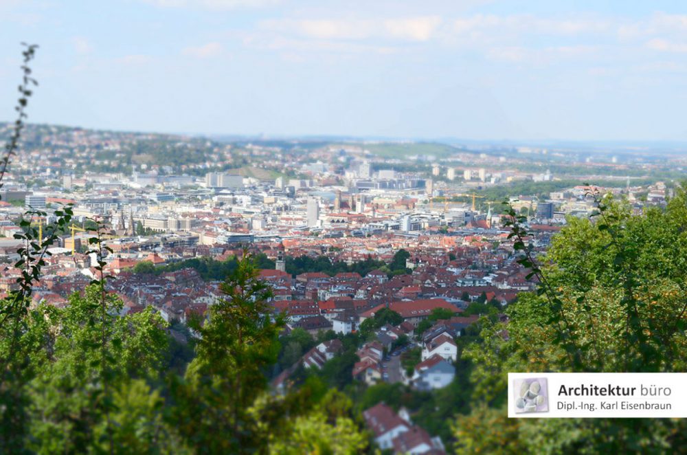 Blick in den Talkessel von Stuttgart