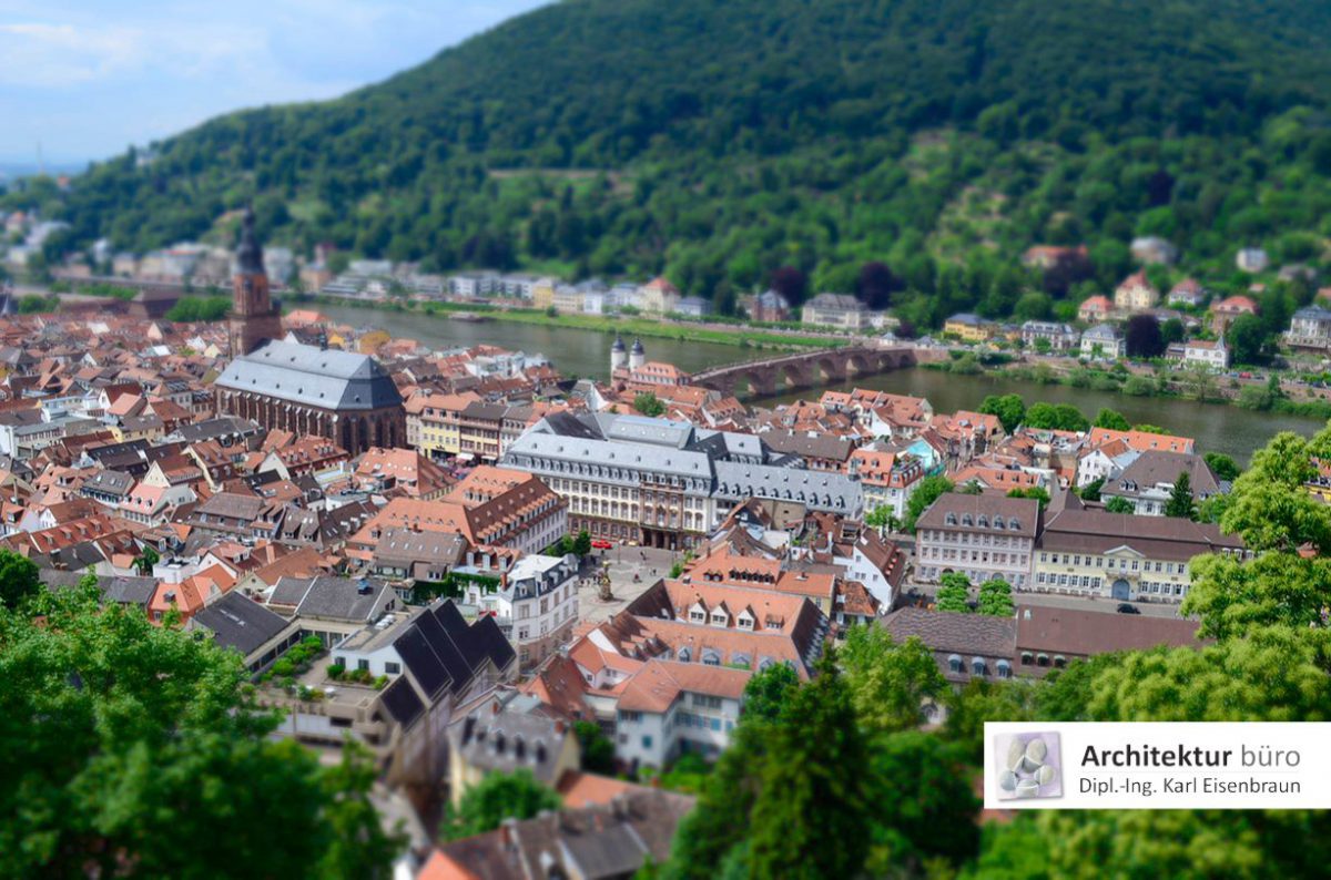 Enge Bebauung in der Stadt Heidelberg