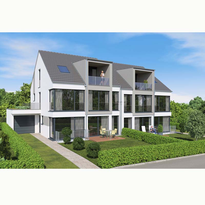 Vom Architekturbüro Eisenbraun Geplantes Doppelhaus Mit Luft/Wasser-Wärmepumpe, PV-Anlage Und Vorinstallationen Für Eine Wallbox