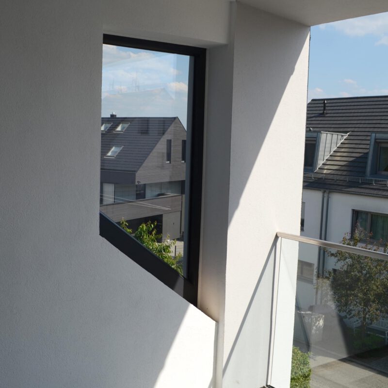 Aussicht von der Dachterrasse eines vom Architekturbüro Eisenbraun geplanten Doppelhauses.